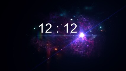 Wall Mural - inscription number 1 to 12 on the galaxy background. for final sale or sale. promotion for this mont
