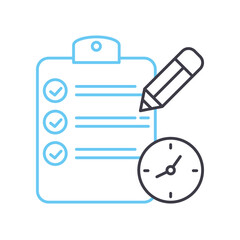 Fototapete - planning line icon, outline symbol, vector illustration, concept sign