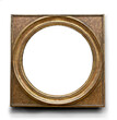 Round in square antique picture frame