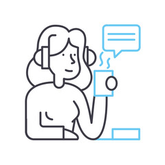 Fototapete - public media line icon, outline symbol, vector illustration, concept sign