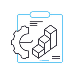 Fototapete - project management line icon, outline symbol, vector illustration, concept sign