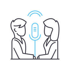 Fototapete - recording line icon, outline symbol, vector illustration, concept sign