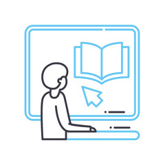 Fototapete - reader line icon, outline symbol, vector illustration, concept sign