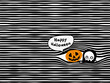 simple hand drawing black bold horizontal lines with peeking cartoon seamless pattern; ghost and jack o lantern halloween theme for background, texture, wallpaper, banner, label etc. vector design
