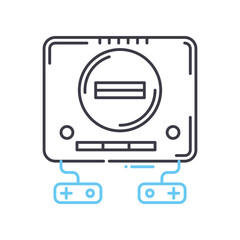 Fototapete - retro console line icon, outline symbol, vector illustration, concept sign