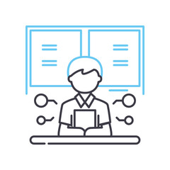Fototapete - report message line icon, outline symbol, vector illustration, concept sign