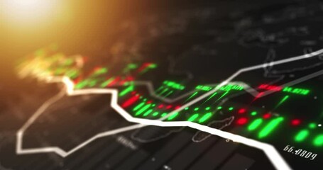 Poster - Investment, trading data and stock market or global financial economy gdp growth. Digital graphs, charts or fintech analytics, statistics for bitcoin and forex, crypto or bullish nft, money or cash.