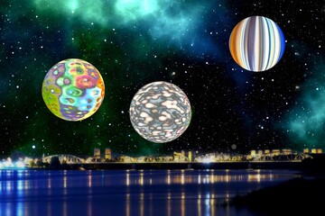 planets in space