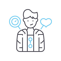 Fototapete - smart clothing line icon, outline symbol, vector illustration, concept sign