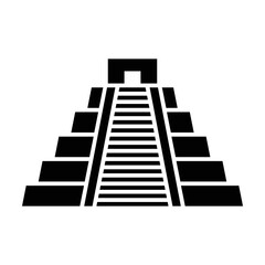 Chichen Itza (Mexico Pyramid) black icon. Suitable for website, content design, poster, banner, or video editing needs