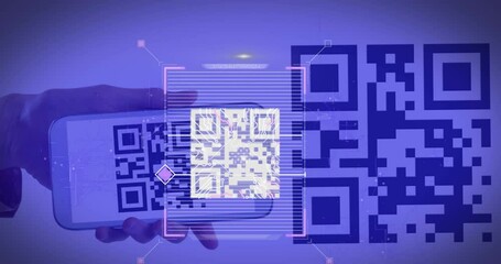 Poster - Animation of qr code and qr code scanning on smartphone
