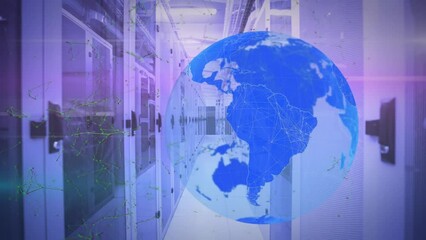Poster - Animation of data processing over globe and computer servers