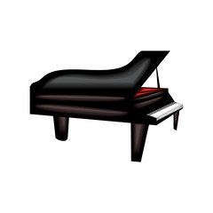 Sticker - realistic piano instrument