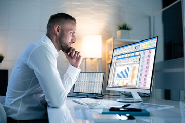 Poster - Analyst Working With Spreadsheet Business Data