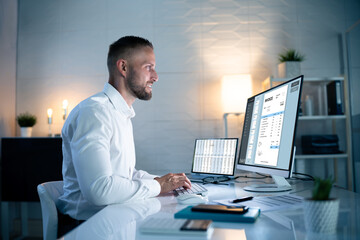 Poster - Workaholic Working On Desktop Computer
