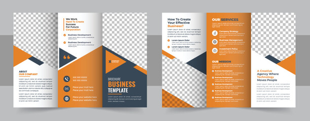 Wall Mural - Corporate business trifold brochure template, Creative corporate modern business trifold brochure template