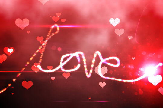 Digitally generated love text background