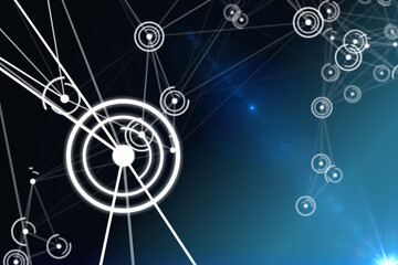 Poster - Futuristic black background with circles