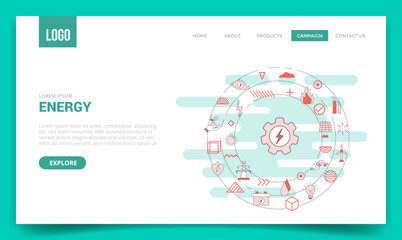 Wall Mural - energy concept with circle icon for website template or landing page homepage