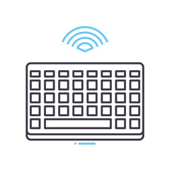 Fototapete - wreless keyboard line icon, outline symbol, vector illustration, concept sign