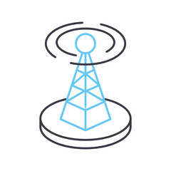 Fototapete - wireless antenna line icon, outline symbol, vector illustration, concept sign