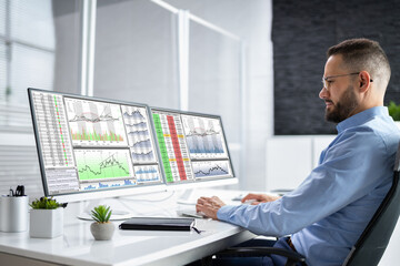 Poster - Stock Market Analyst At Office Desk