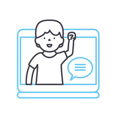 Fototapete - webinar line icon, outline symbol, vector illustration, concept sign