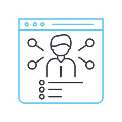 Fototapete - webinar line icon, outline symbol, vector illustration, concept sign