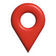 Red location pointer 3d. GPS pointer 3d.