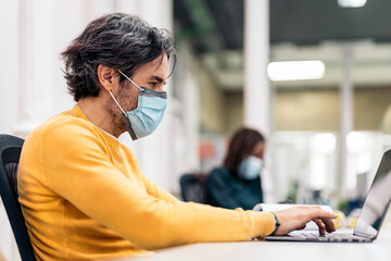 Wall Mural - Male Office Worker with Face Mask