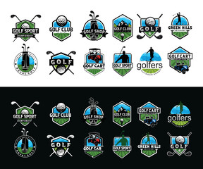 Set Of Golf club logo badges championship icon vector 