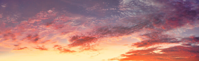 Wall Mural - Orange sky after sunset or before dawn.