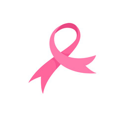 crossed pink ribbon symbol of world cancer day