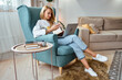 © perfectlab - Psychologist or coach conducts online consultation at home office, remote work at home