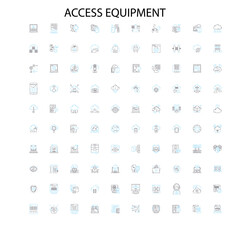 Fototapete - access equipment icons, signs, outline symbols, concept linear illustration line collection