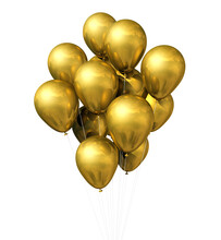 Gold Air Balloons On A Transparent Background