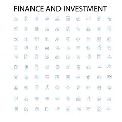 Fototapete - finance and investment concept icons, signs, outline symbols, concept linear illustration line collection