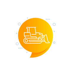 Poster - Crawler dozer line icon for web