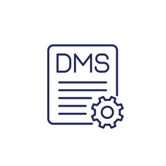 Sticker - DMS line icon, Document management system