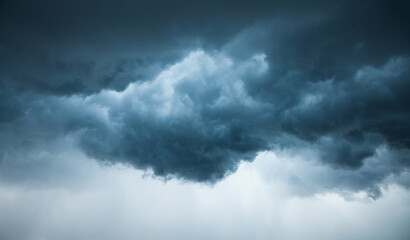 Canvas Print - Tropical ominous clouds in front of the hurricane.