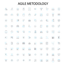 Fototapete - agile metodology icons, signs, outline symbols, concept linear illustration line collection