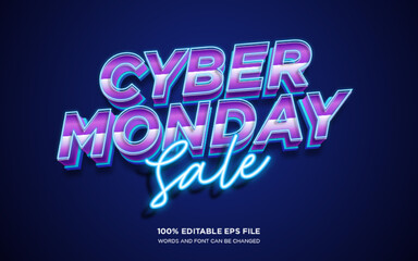 Poster - cyber monday sale editable text style effect