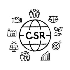 Poster - Corporate social responsibility - CSR concept with icons