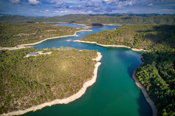 Naklejka na meble The lake of Saint Cassien close to Montauroux in France from the sky