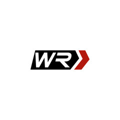 Wall Mural - Letter WR logo with simple right arrow design ideas