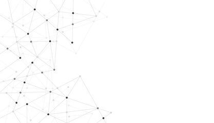 Aufkleber - Technology polygon network connected dots and lines background template. Linked global system graphic vector.	