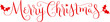 © treenabeena - MERRY CHRISTMAS red brush calligraphy banner with holly motifs on transparent background