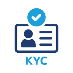 Aufkleber - KYC - Know Your Customer vector icon design. Profile identity symbol isolated on white background. Personal information for identification concept.