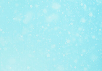 Wall Mural - light turquoise snowfall and star background