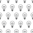 Seamless pattern with incandescent light bulb. Modern linear vector pattern with lamp